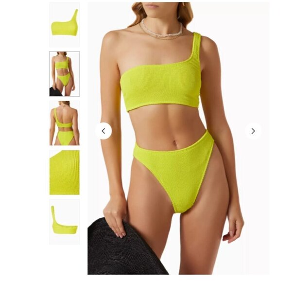 Good American Always Fits Bikini Top Miami Green One Shoulder Size Small/ Medium - Picture 1 of 3